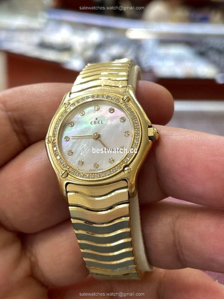 IMG_9085 Ebel Wave Womens watch Quartz Yellow gold 866901 Replica 2