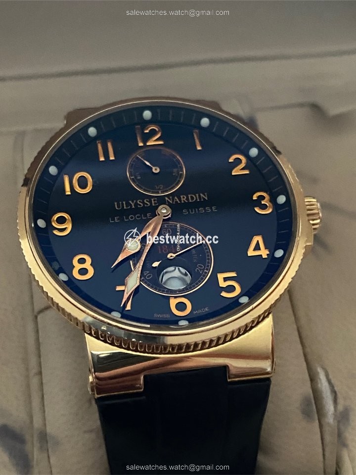IMG_9085 Ulysse Nardin Marine Chronometer 41mm Mens watch Unisex Automatic Rose gold 266-66-3 62 Replica 2