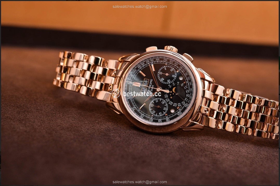 IMG_9085 Patek Philippe Perpetual Calendar Chronograph Mens watch Unisex Manual winding Rose gold 5270R-1R Replica 2