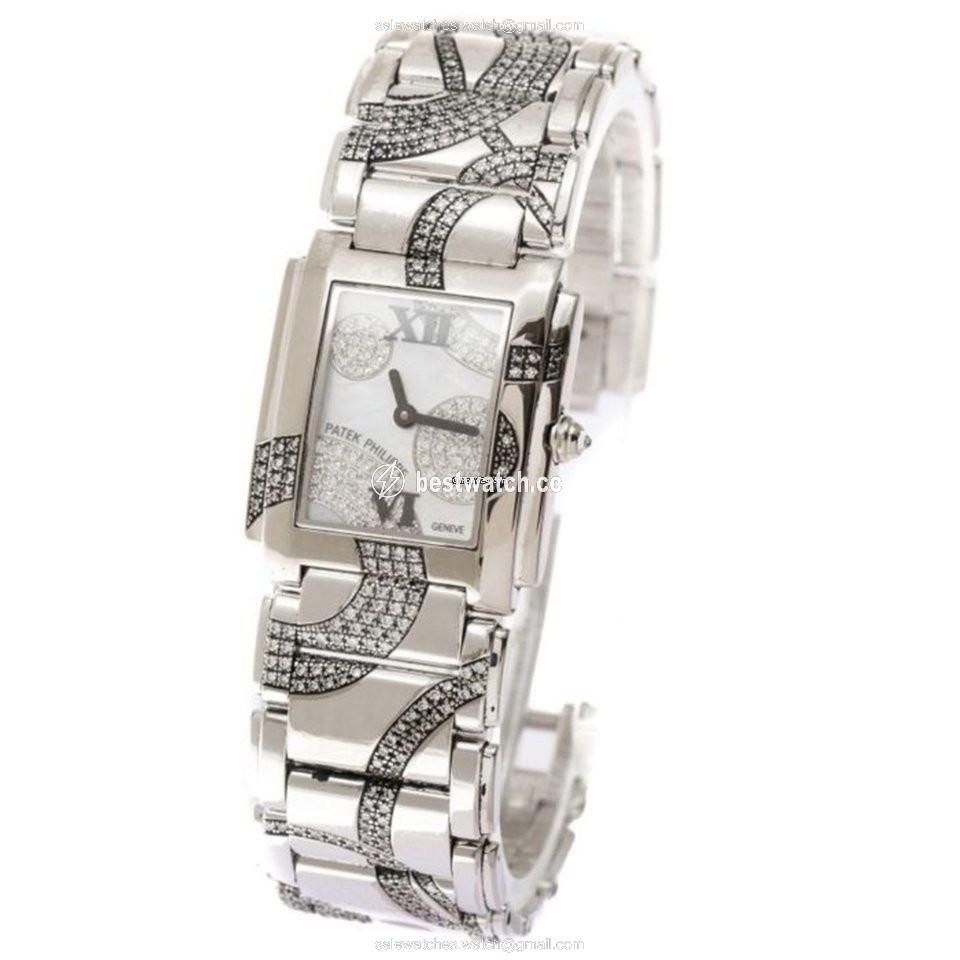 Patek Philippe Twenty~4 Womens watch Quartz White gold 4910 49G-001 Replica 2