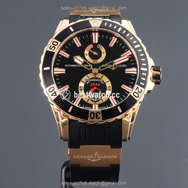 Ulysse Nardin Diver Chronometer Mens watch Unisex Automatic Rose gold 266-10-3 92 Replica 2