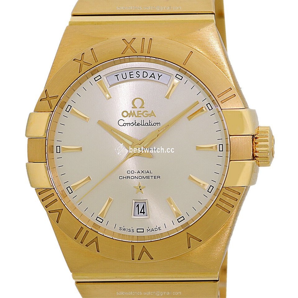 Omega Constellation Day-Date Mens watch Unisex Automatic Yellow gold 123.50.38.22.02.002 Replica 2