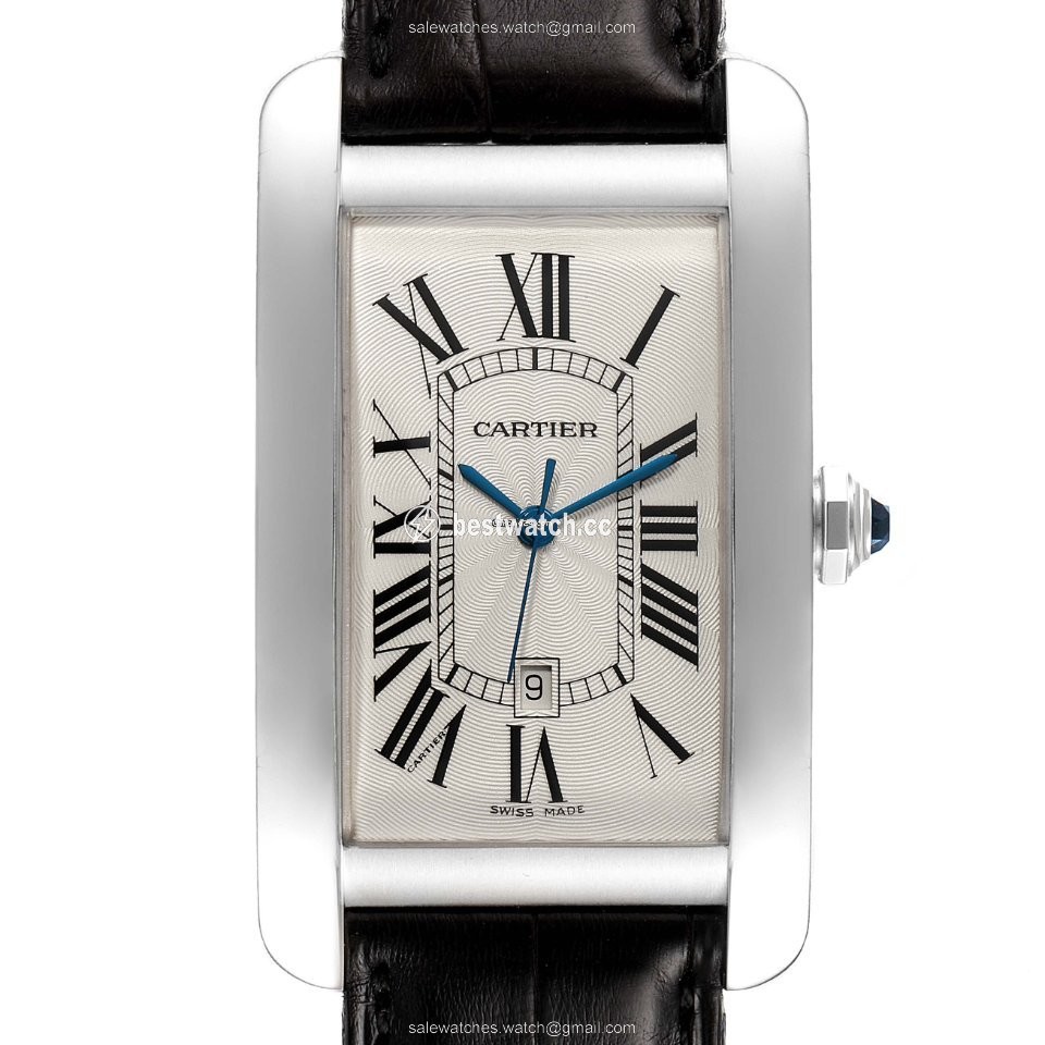 IMG_9085 Cartier Tank Americaine Mens watch Unisex Automatic White gold W2603256 Replica 2