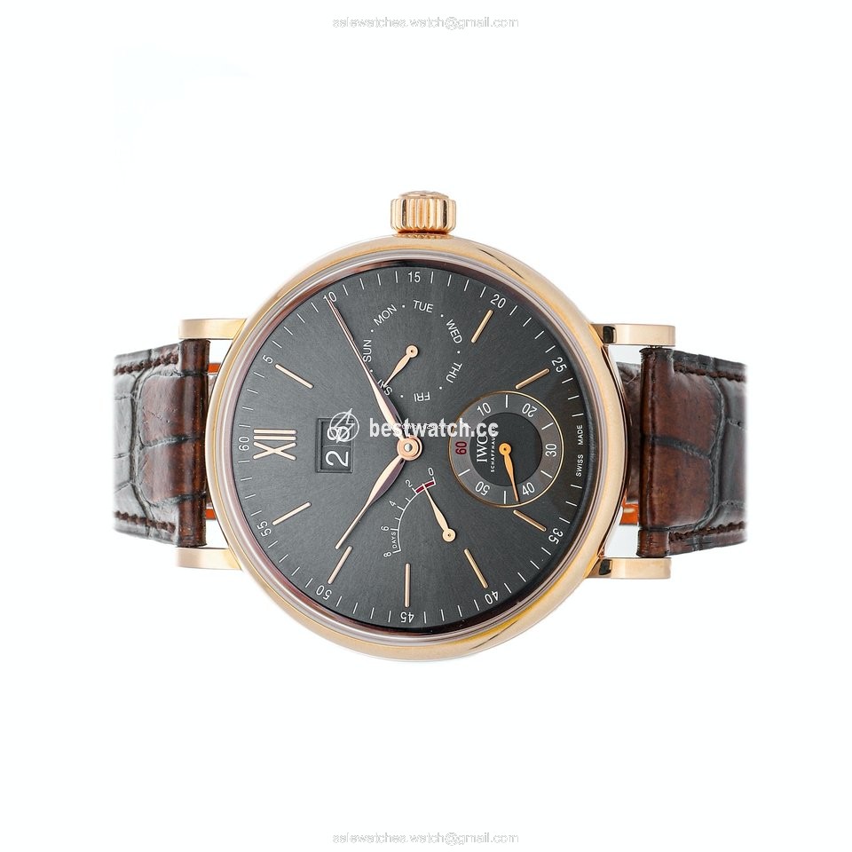 IWC Portofino Hand-Wound Mens watch Unisex Manual winding Rose gold IW5162-03 Replica 2