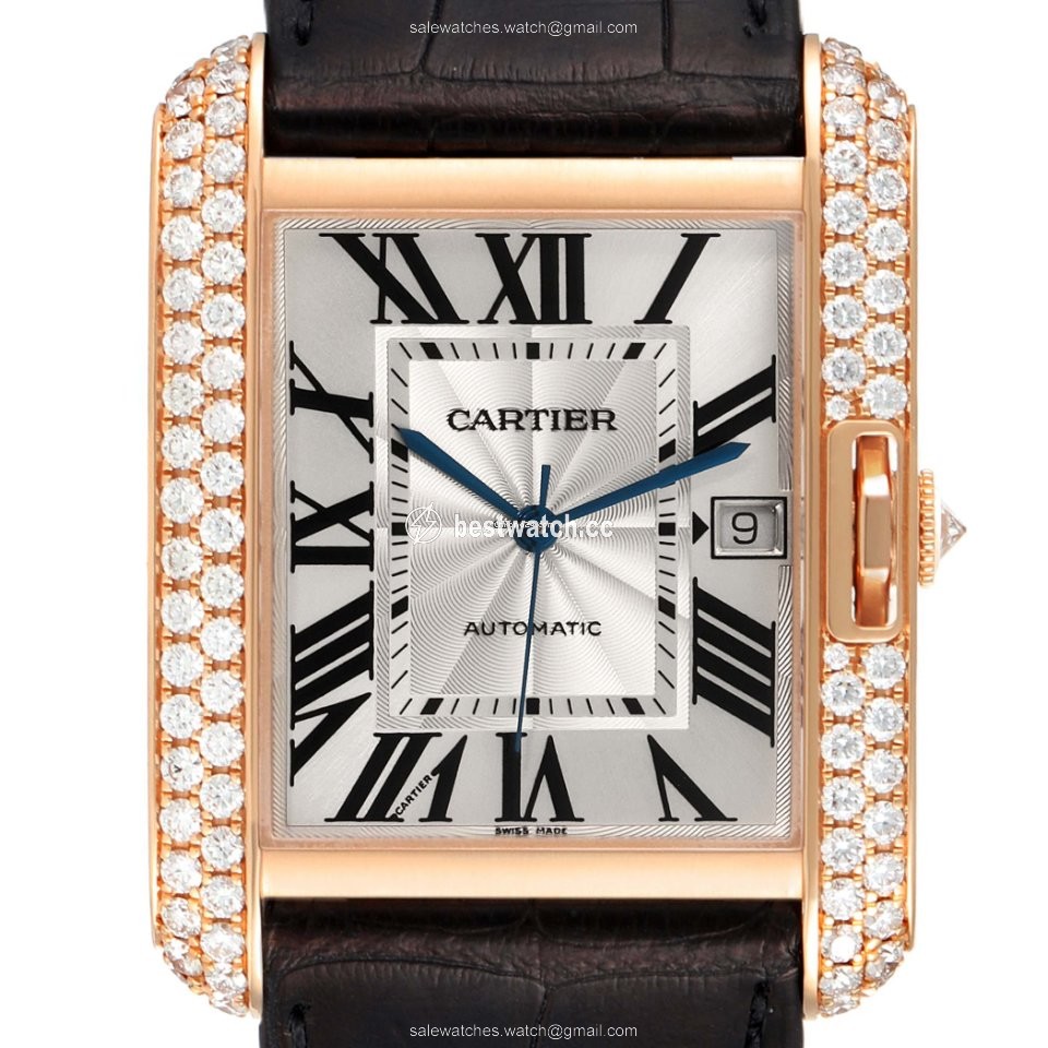 IMG_9085 Cartier Tank Anglaise Mens watch Unisex Automatic Rose gold WT100021 Replica 2