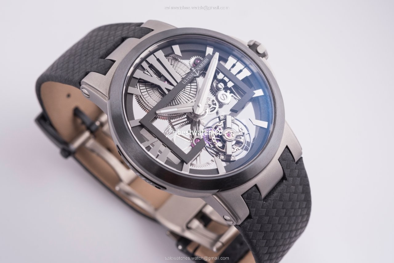 IMG_9085 Ulysse Nardin Executive Skeleton Tourbillon Mens watch Unisex Manual winding Titanium 1713-139 43 Replica 2