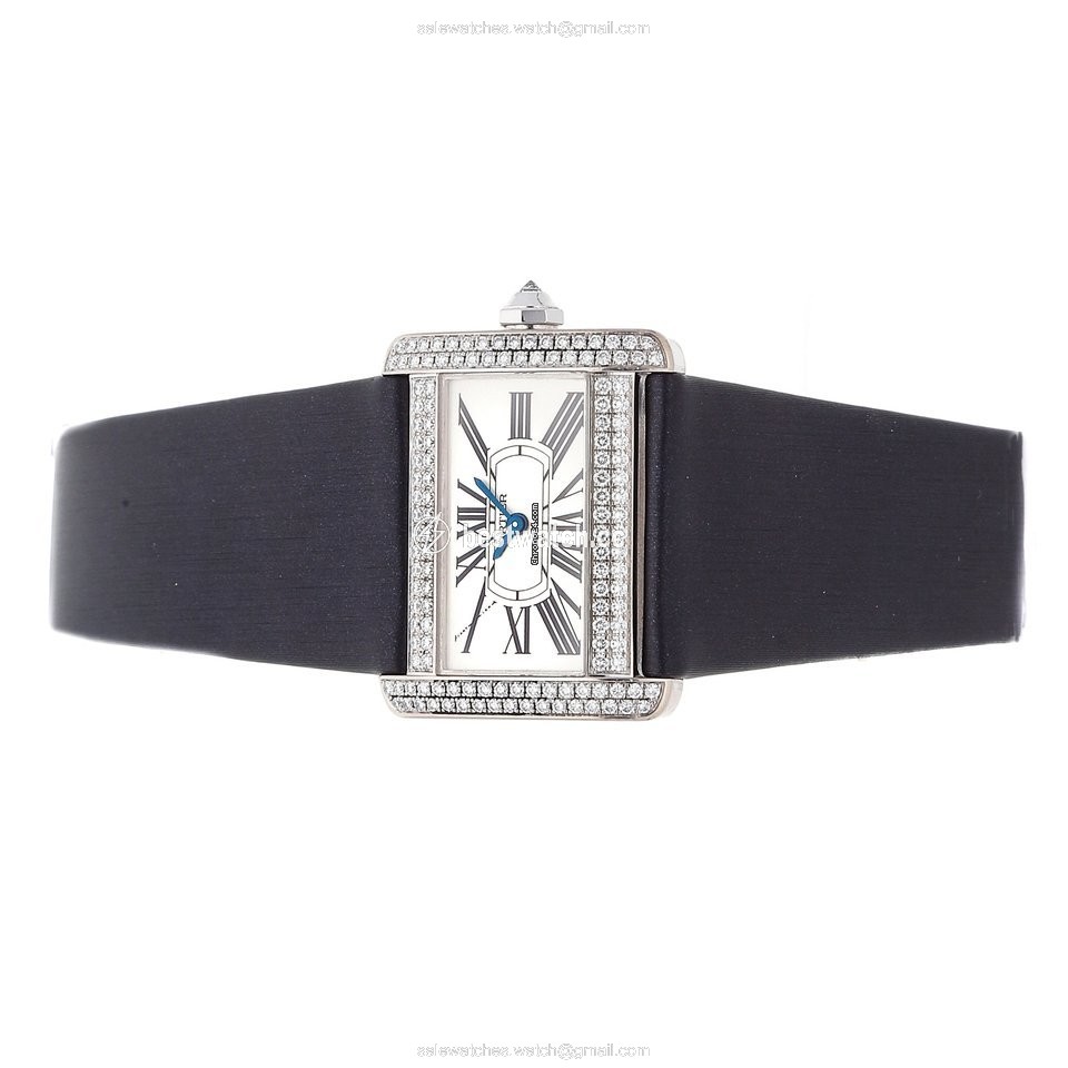 IMG_9085 Cartier Tank Divan Womens watch Quartz White gold WA301236 Replica 2