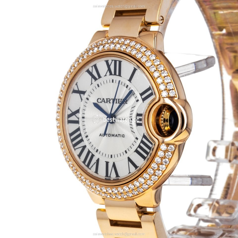 IMG_9085 Cartier Ballon Bleu 33mm Womens watch Automatic Rose gold WE902064 3682 Replica 2