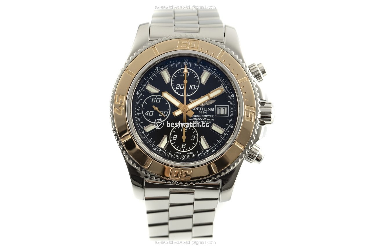 IMG_9085 Breitling Superocean Chronograph II Mens watch Unisex Automatic Gold Steel C13341 Replica 2