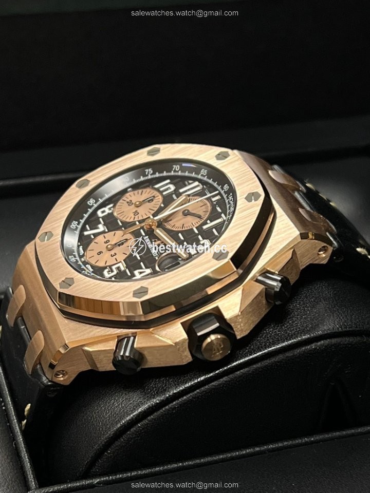 IMG_9085 Audemars Piguet Royal Oak Offshore Chronograph Mens watch Unisex Automatic Rose gold 26470OR.OO.A002CR.02 Replica 2