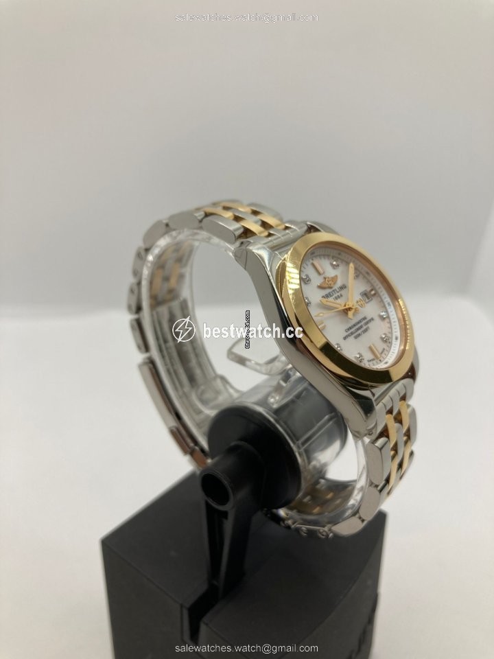 IMG_9085 Breitling Galactic Womens watch Quartz Gold Steel C7234812 A792 791C Replica 2