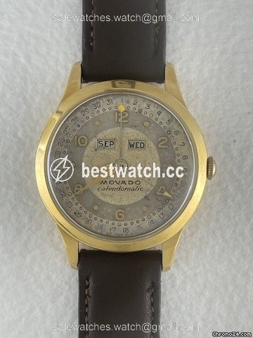 Movado Mens watch Unisex Automatic Yellow gold Movado Calendomatic Replica 2