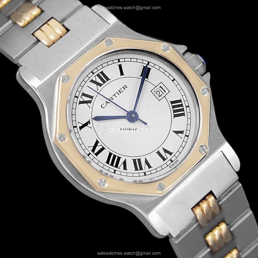 IMG_9085 Cartier Santos Mens watch Unisex Automatic Gold Steel 8306ST Replica 2