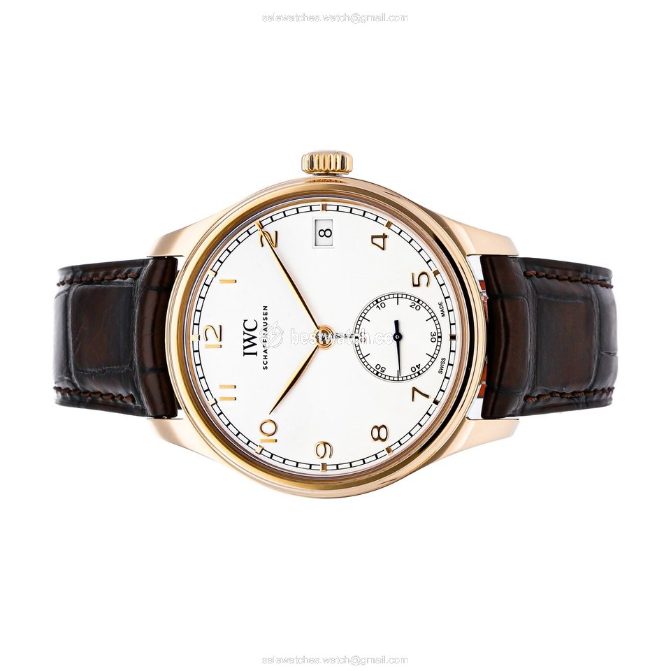 IWC Portuguese Hand-Wound Mens watch Unisex Manual winding Rose gold IW5102-04 Replica 2
