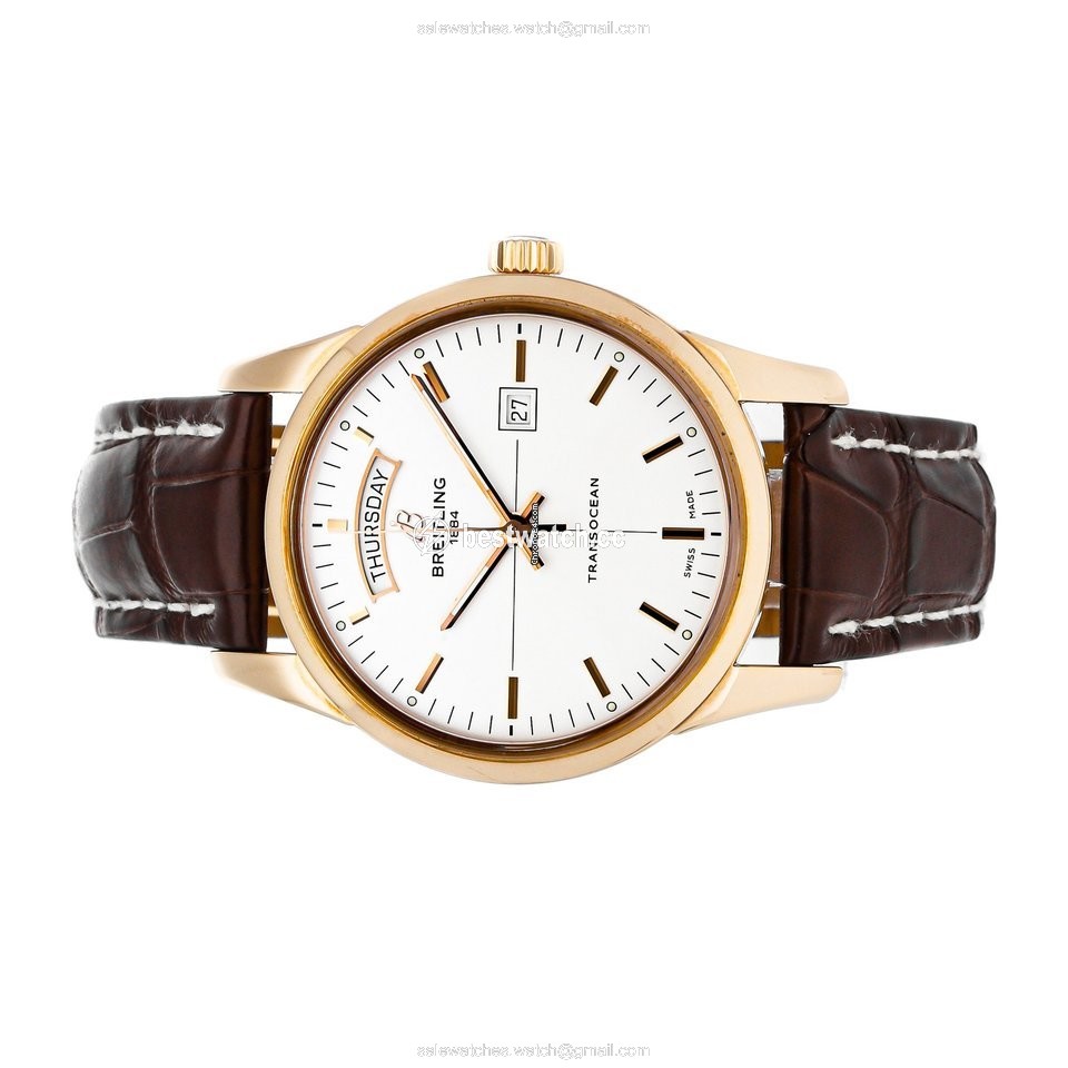IMG_9085 Breitling Transocean Day & Date Mens watch Unisex Automatic Rose gold R4531012 G752 Replica 2