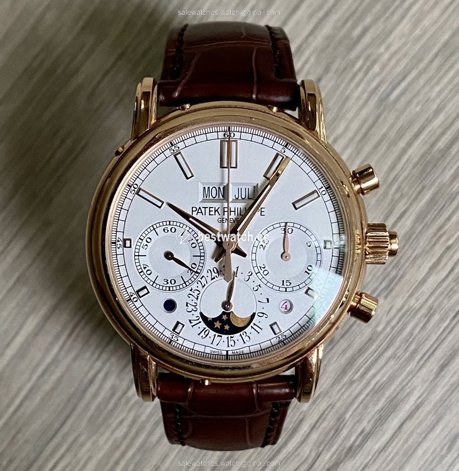 Patek Philippe Perpetual Calendar Chronograph Manual winding Rose gold 5204R Replica 2