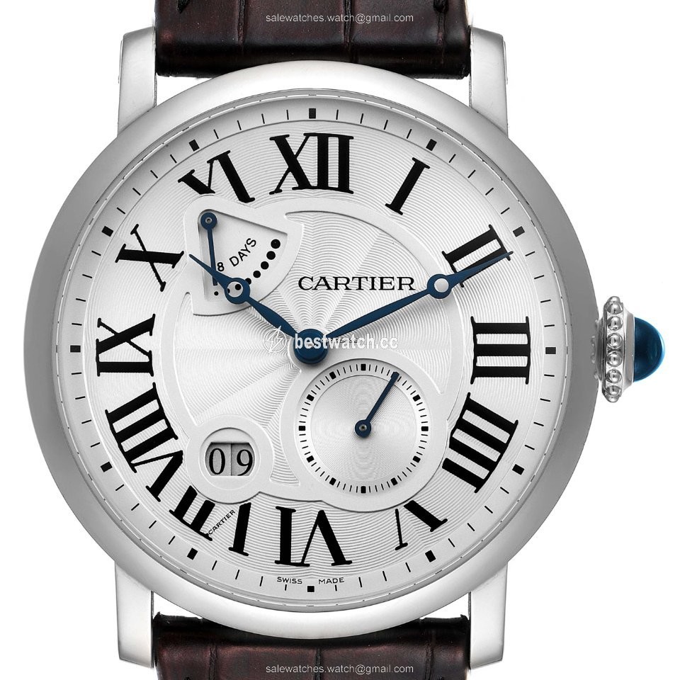 IMG_9085 Cartier Rotonde de Cartier Mens watch Unisex Manual winding White gold W1556202 Replica 2