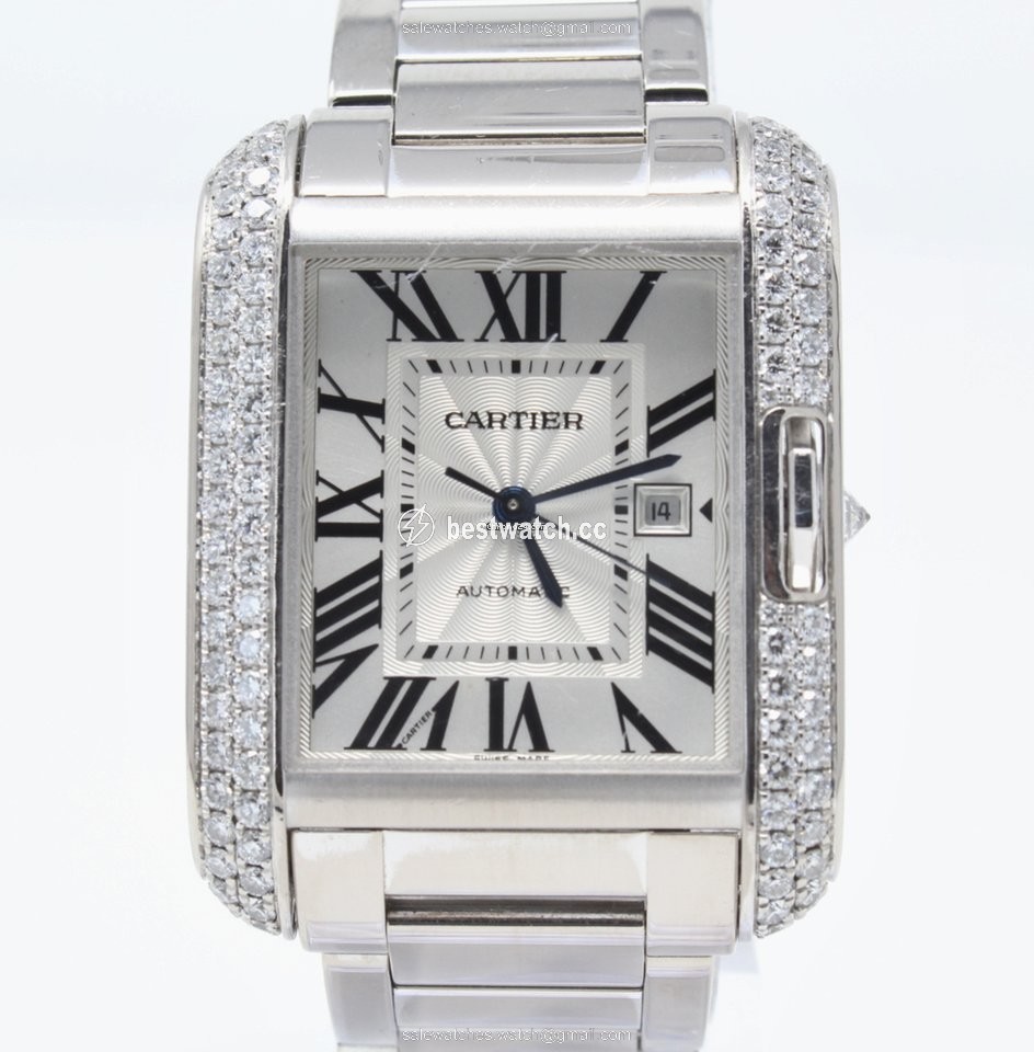 IMG_9085 Cartier Tank Anglaise Mens watch Unisex Automatic White gold WT100009 Replica 2
