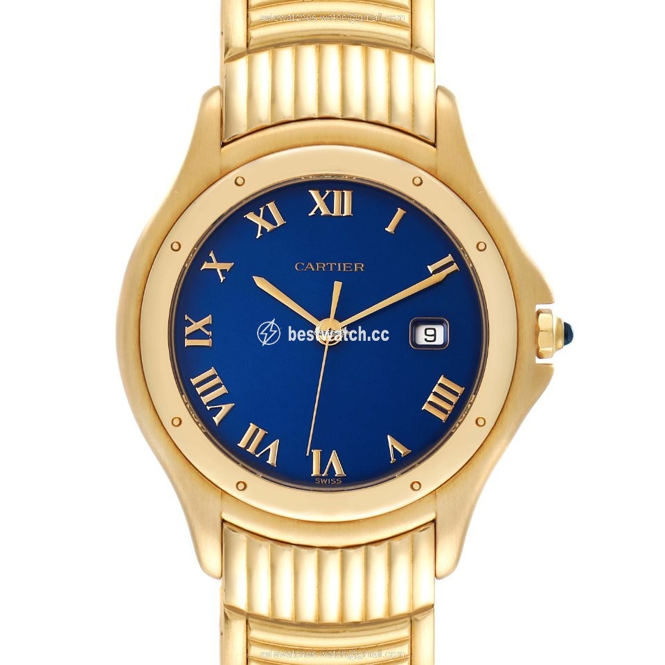 IMG_9085 Cartier Cougar Mens watch Unisex Quartz Yellow gold 11651 Replica 2