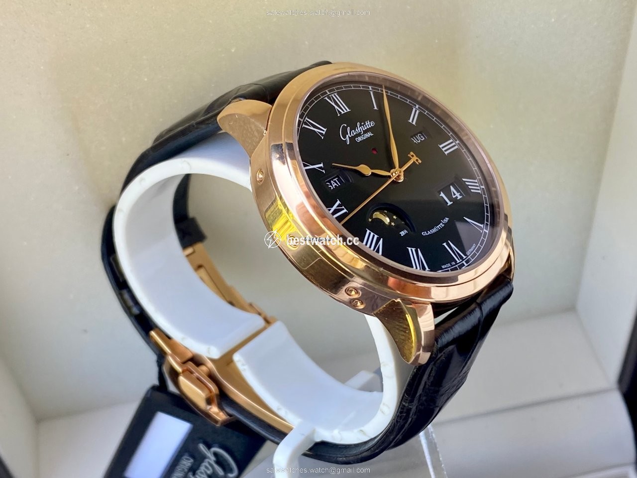 IMG_9085 Glashutte Original Senator Perpetual Calendar Mens watch Unisex Automatic Rose gold 100-02-25-05-05 Replica 2