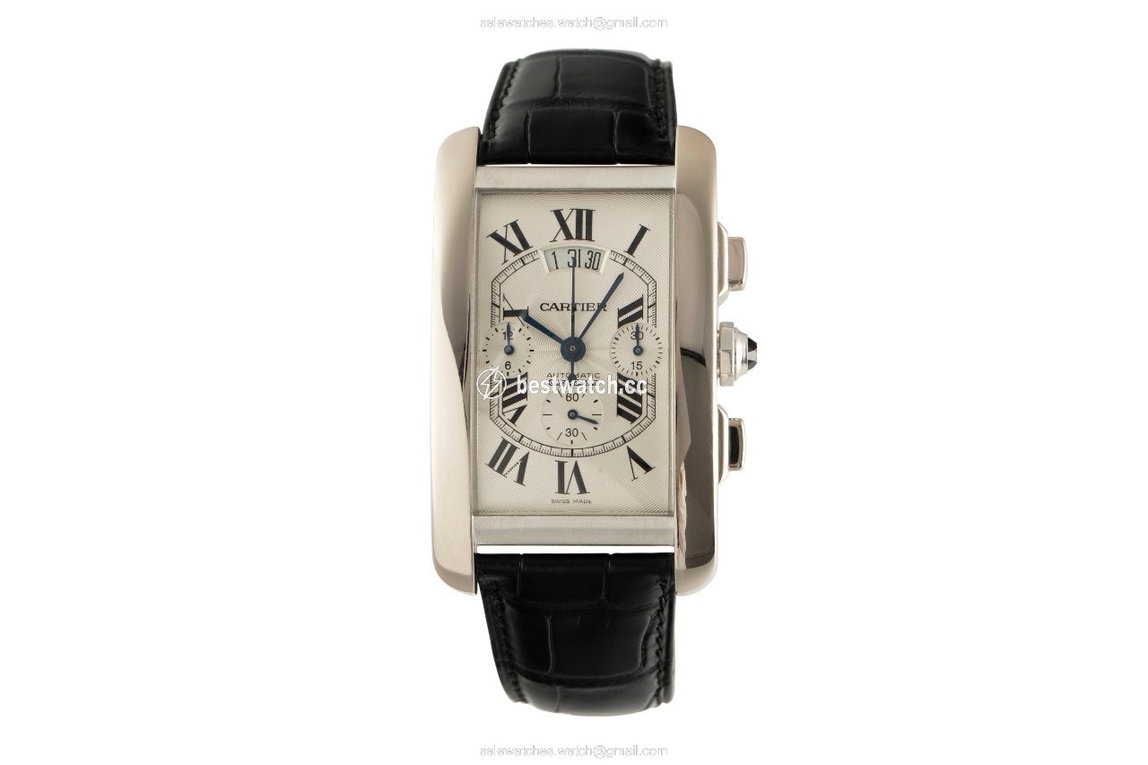IMG_9085 Cartier Tank Americaine Mens watch Unisex Automatic White gold W2609456 Replica 2