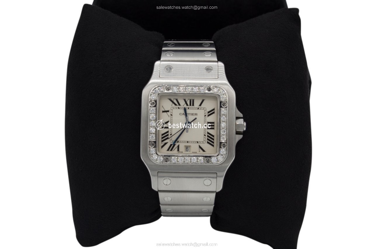 IMG_9085 Cartier Santos Galbee Mens watch Unisex Quartz Steel 1564 Replica 2