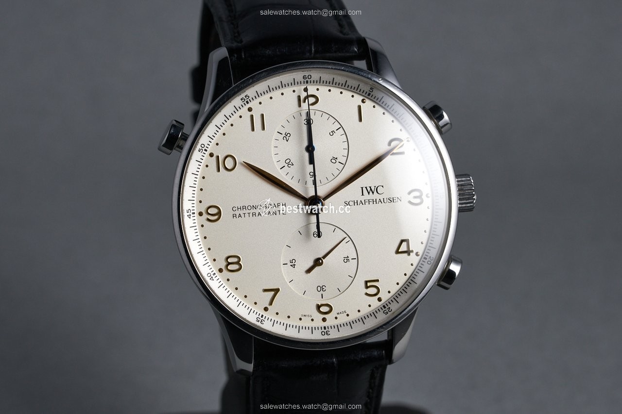 IWC Portuguese Chronograph Mens watch Unisex Manual winding Steel IW3712 Replica 2