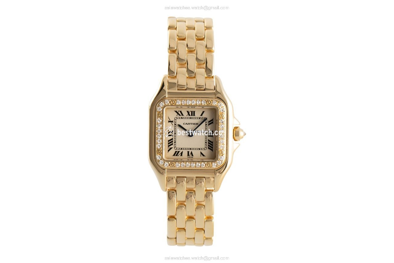 IMG_9085 Cartier Panthere Womens watch Quartz Yellow gold 12802 Replica 2