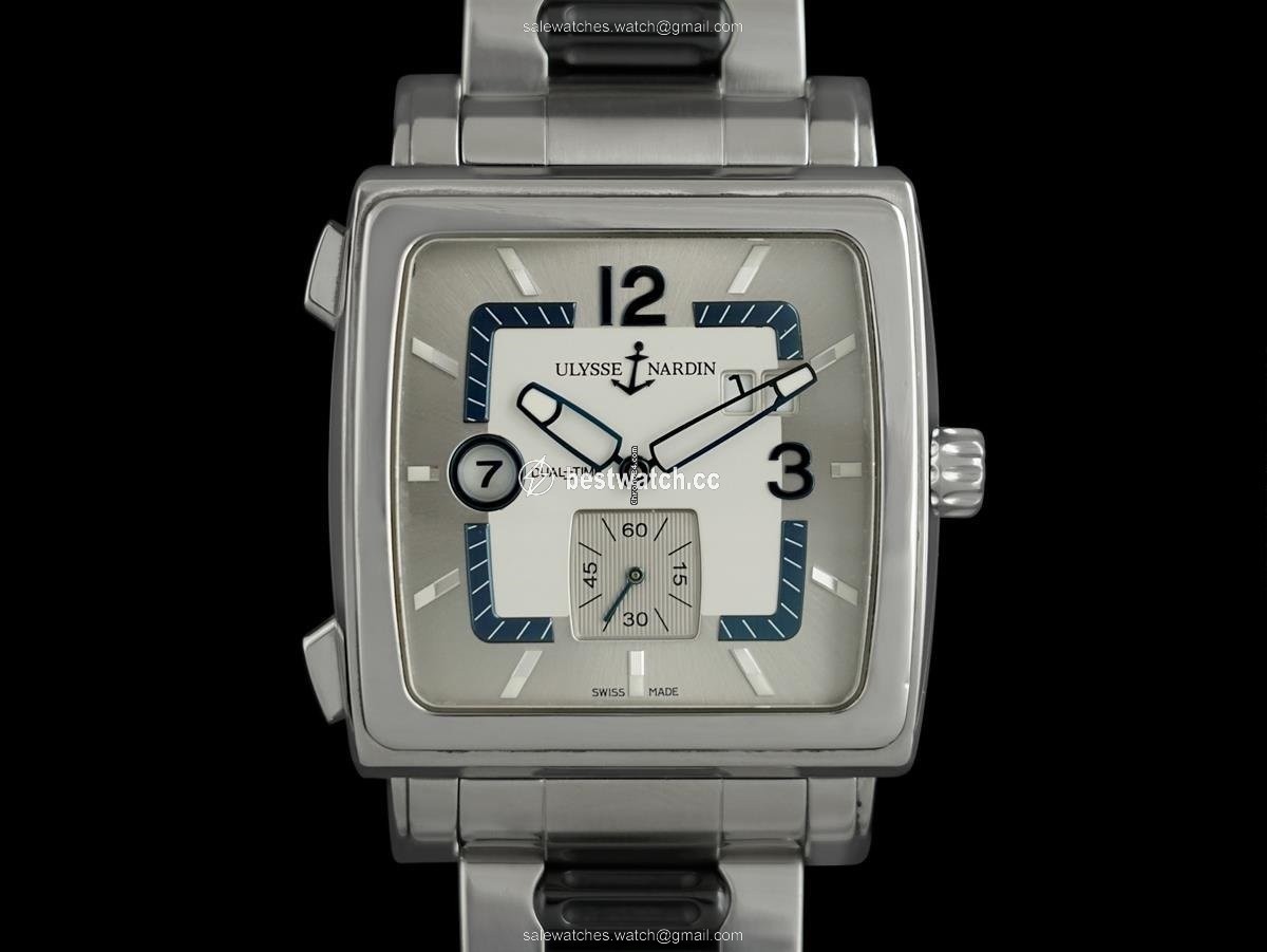 Ulysse Nardin Quadrato Dual Time Mens watch Unisex Automatic Steel 7818SH Replica 2