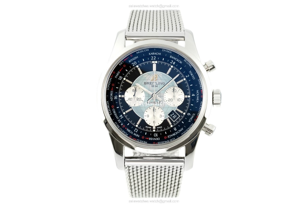Breitling Transocean Chronograph Unitime Mens watch Unisex Automatic Steel AB0510U4 BB62 Replica 2