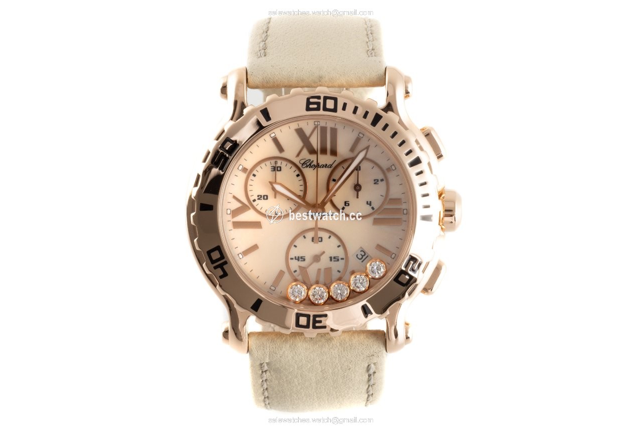 IMG_9085 Chopard Happy Sport Womens watch Quartz Red gold 1269 Replica 2