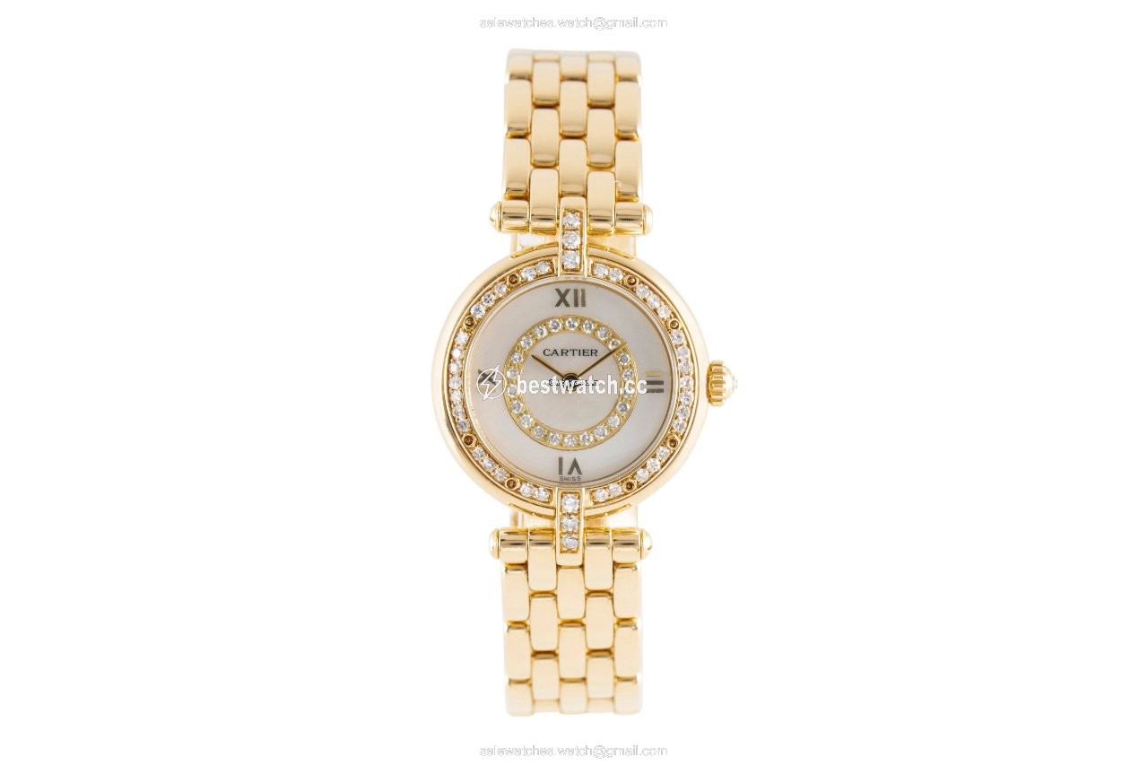 IMG_9085 Cartier Panthere Womens watch Quartz Yellow gold 6692 Replica 2