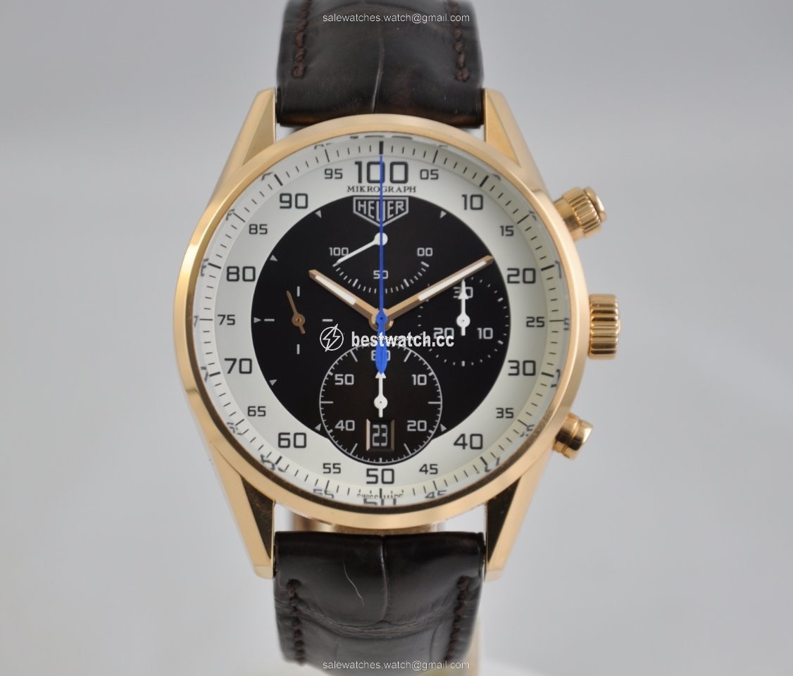 IMG_9085 TAG Heuer Carrera Mikrograph Mens watch Unisex Automatic Rose gold CAR5040 Replica 2