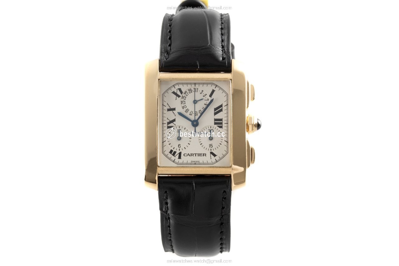 IMG_9085 Cartier Tank Francaise Mens watch Unisex Quartz Yellow gold 1830 Replica 2