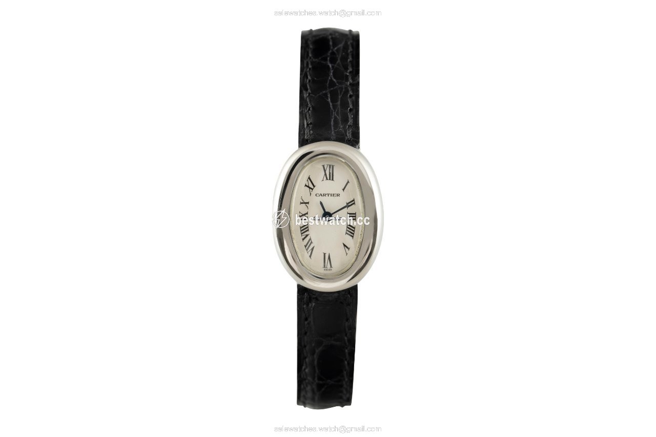 IMG_9085 Cartier Baignoire Womens watch Quartz White gold 2369 Replica 2