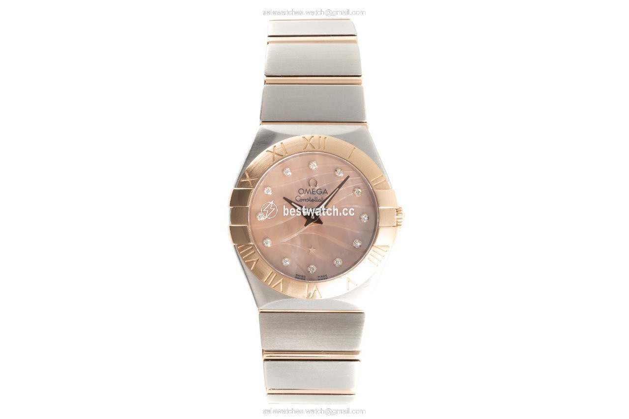 IMG_9085 Omega Constellation Quartz Womens watch Quartz Gold Steel 123.20.27.60.57.002 Replica 2