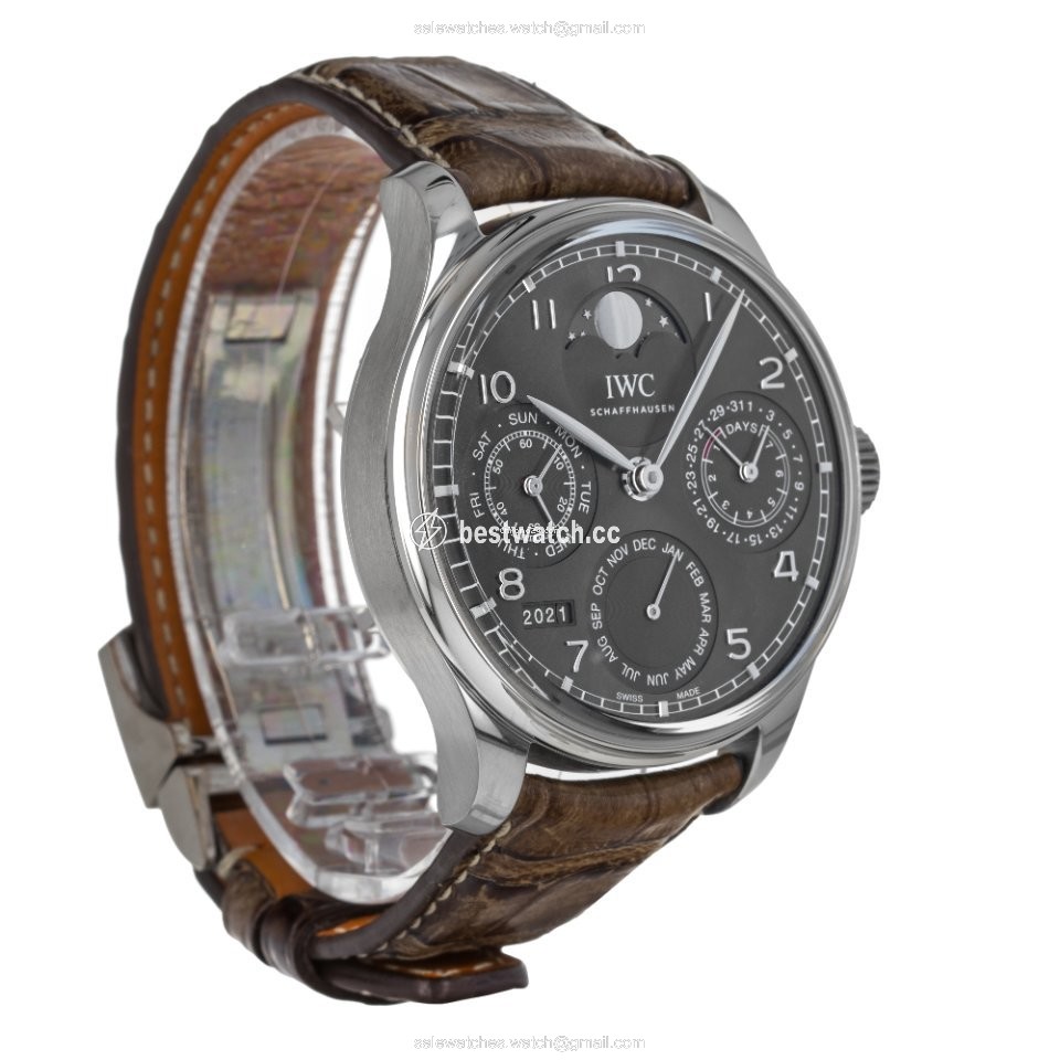 IMG_9085 IWC Portuguese Perpetual Calendar Mens watch Unisex Automatic White gold IW503301 Replica 2