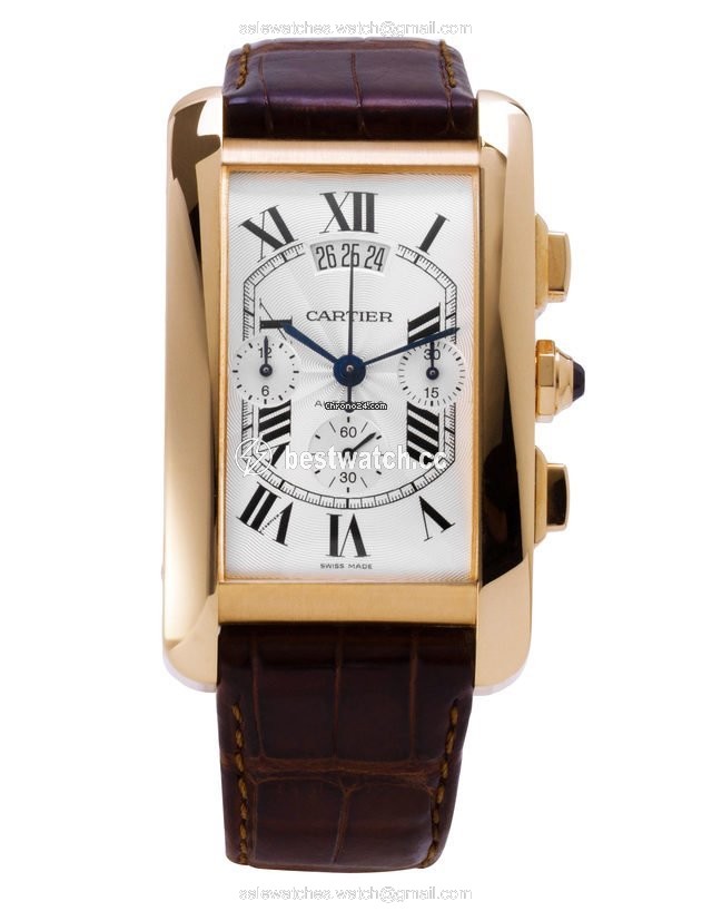 Cartier Tank Americaine Mens watch Unisex Automatic Yellow gold W2609356 Replica 2