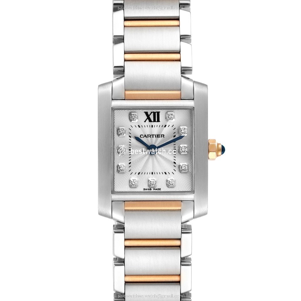 IMG_9085 Cartier Tank Francaise Womens watch Quartz Gold Steel WE110004 Replica 2