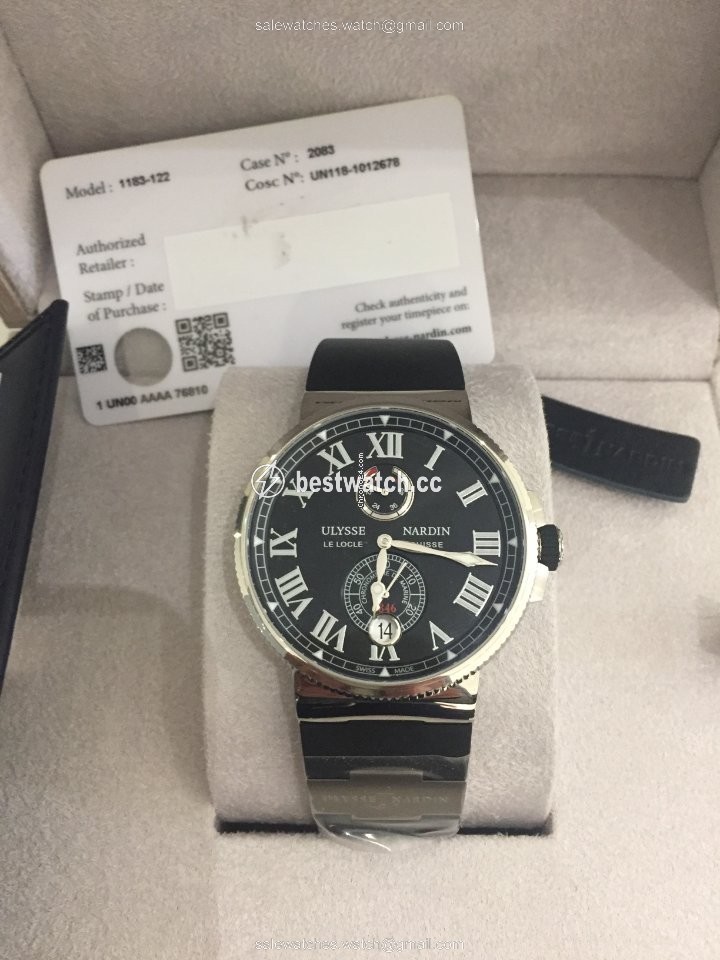 Ulysse Nardin Marine Chronometer Manufacture Mens watch Unisex Automatic Steel 1183-122-3 42 V2 Replica 2