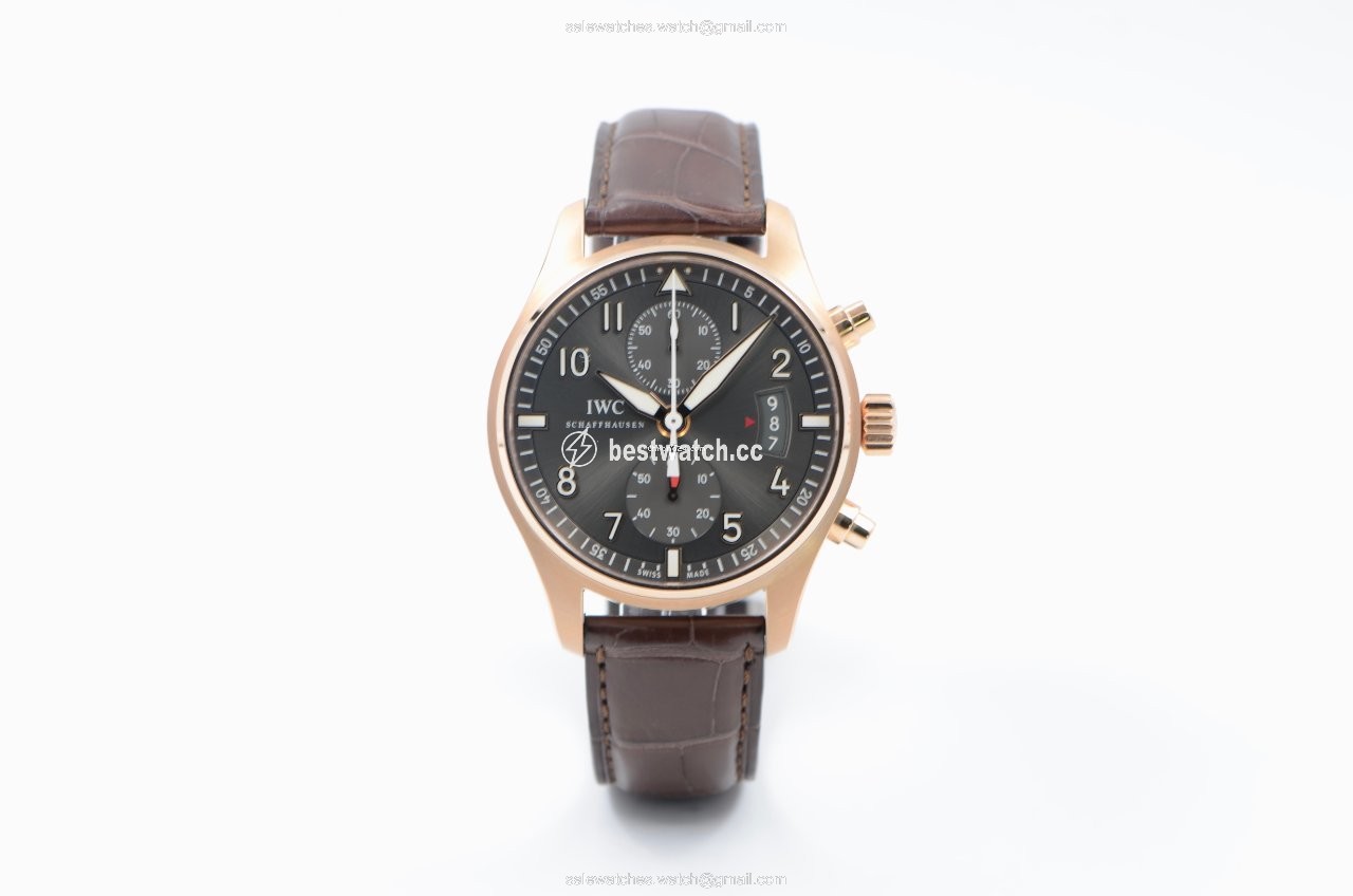 IMG_9085 IWC Pilot Spitfire Chronograph Mens watch Unisex Automatic Red gold IW387803 Replica 2