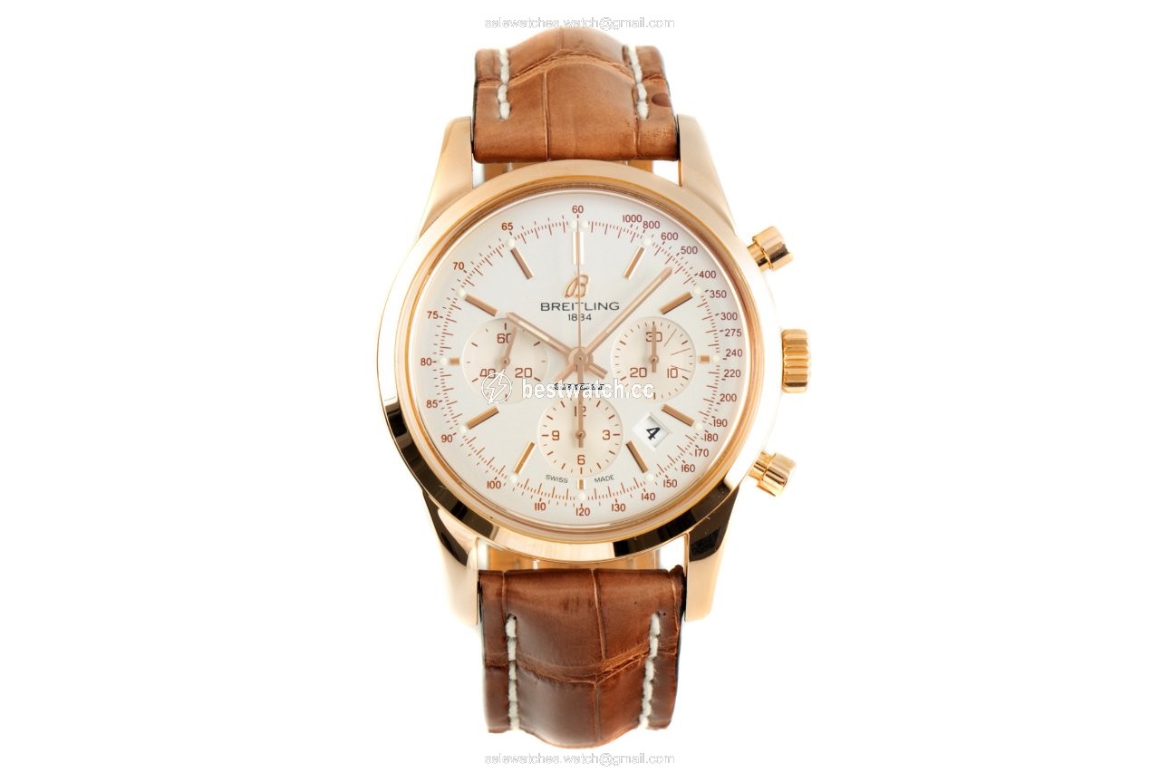 IMG_9085 Breitling Transocean Chronograph Mens watch Unisex Automatic Red gold RB0152 Replica 2