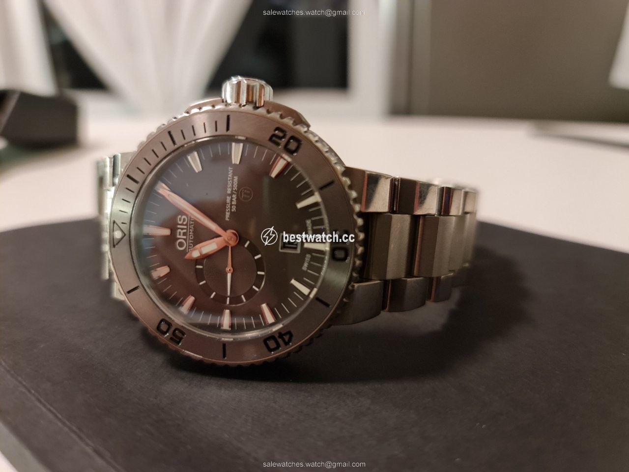 IMG_9085 Oris Aquis Titan Mens watch Unisex Automatic Titanium 01 743 7664 7253-07 8 26 75PEB Replica 2