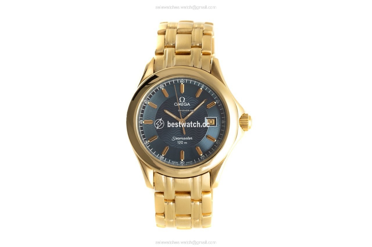 IMG_9085 Omega Seamaster Mens watch Unisex Quartz Yellow gold 196.1501 Replica 2