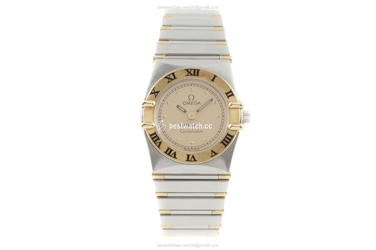IMG_9085 Omega Constellation Ladies Womens watch Quartz Gold Steel 795.1080.1 Replica 2