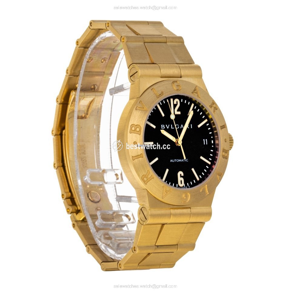 IMG_9085 Bulgari Diagono Mens watch Unisex Automatic Yellow gold LCV 35 G Replica 2