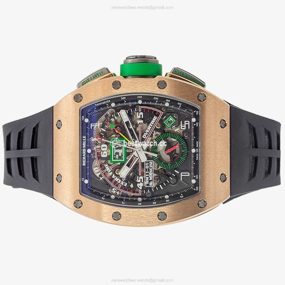 IMG_9085 Richard Mille RM 011 Mens watch Unisex Automatic Rose gold RM 11-01 Replica 2