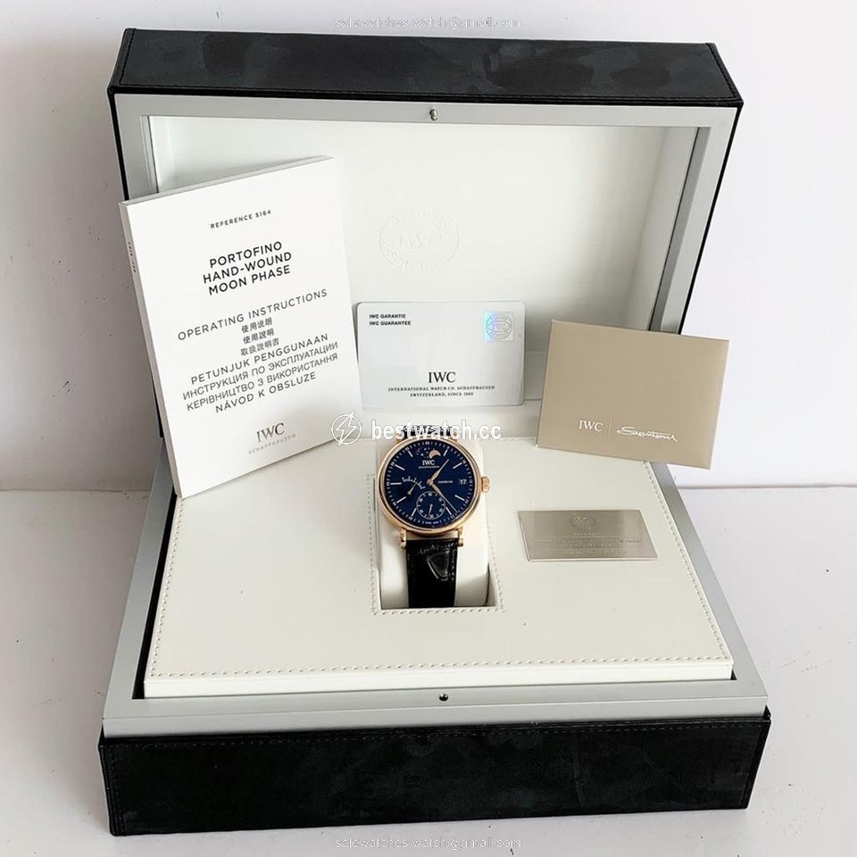 IWC Portofino Hand-Wound Mens watch Unisex Manual winding Red gold IW516407 Replica 2
