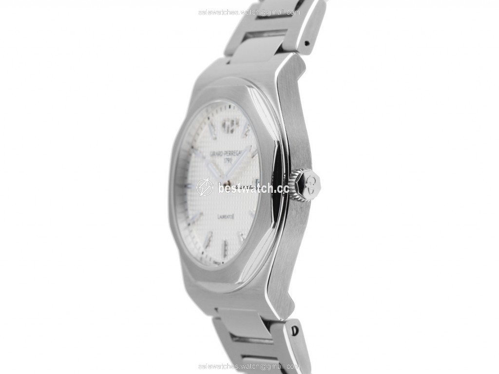 IMG_9085 Girard Perregaux Laureato Mens watch Unisex Quartz Steel 80189-11-131-11A Replica 2