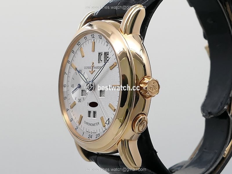 IMG_9085 Ulysse Nardin GMT + - Perpetual Mens watch Unisex Automatic Rose gold 322-88 Replica 2